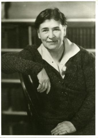 Studio portrait of Willa Cather on her birthday, December 7, 1936