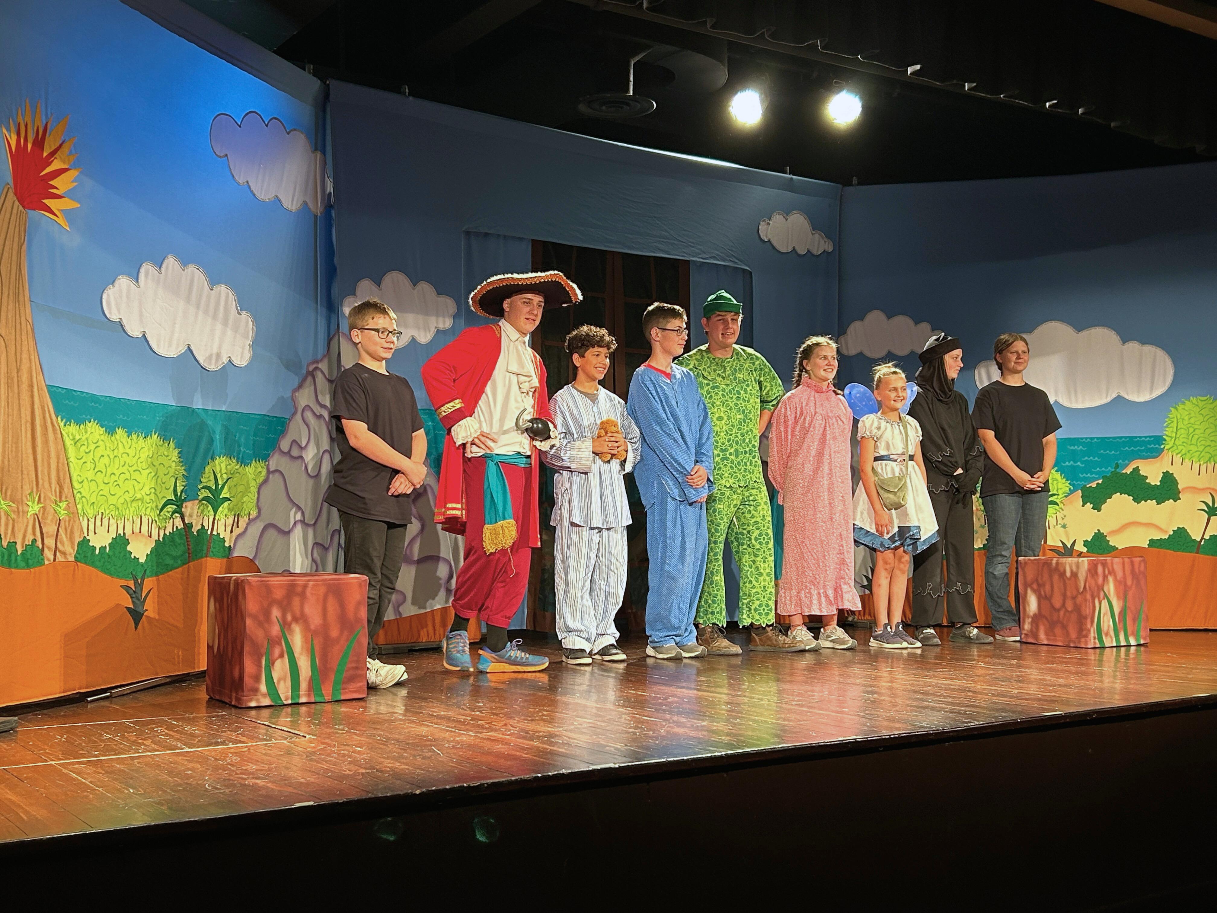 Students present Missoula Children’s Theatre’s Peter and Wendy. Students pose on the RCOH stage, dressed as character from Peter and Wendy