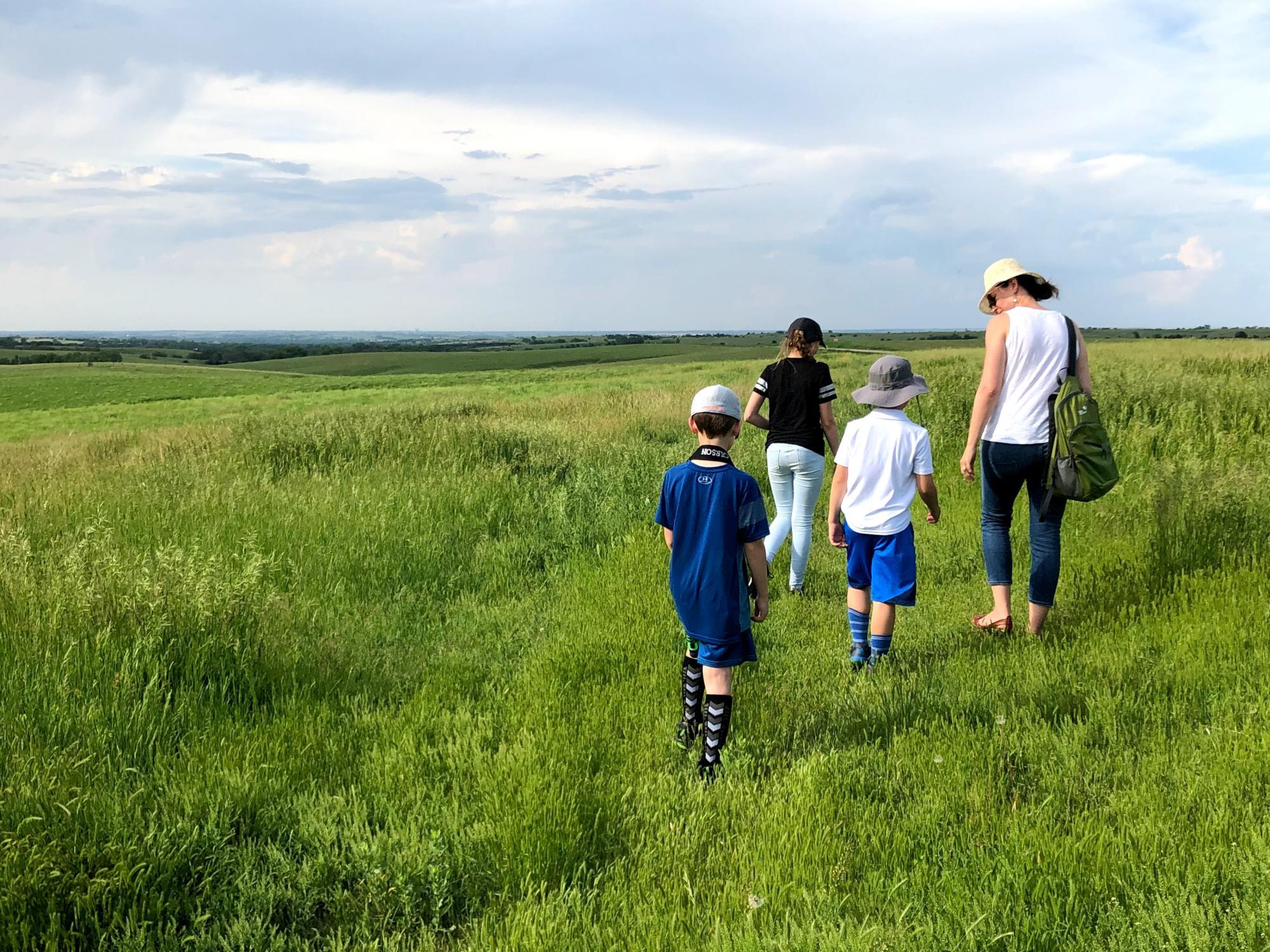 Visitors Walking Outside