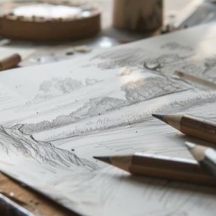 Photo of pencils and a sketchbook