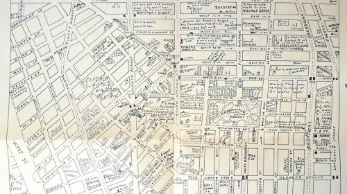 Annotated map of Greenwich Village, circa 1924