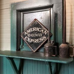 Artifacts on display in the restored Burlington Depot