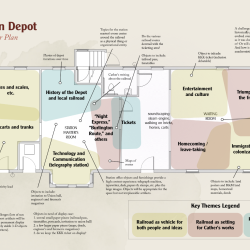 Floorplan for the exhibit space at the Burlington Depot