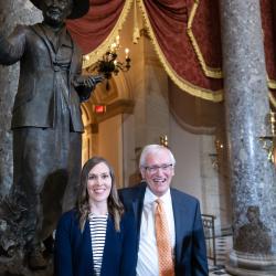 Executive director, Ashley Olson, and Willa Cather Foundation Board of Governors president, Robert Thacker | Congressional Statue Dedication Ceremony in Honor of Willa Cather of Nebraska | National Statuary Hall | U.S. Capitol | Wednesday, June 7, 2023 | 11:00 a.m. | Image ©Cheriss May, Ndemay Media Group