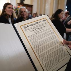 Littleton Alston holding his Congressional Record certificate to honor the day | Congressional Statue Dedication Ceremony in Honor of Willa Cather of Nebraska | National Statuary Hall | U.S. Capitol | Wednesday, June 7, 2023 | 11:00 a.m. | Image ©Cheriss May, Ndemay Media Group