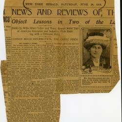 Cather's novel O Pioneers! was reviewed in the New York Herald in 1913