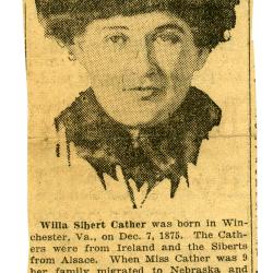 Cather was featured in the literary pages of the Chicago Tribune with a short biography