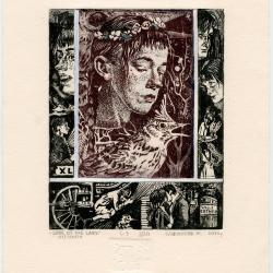 Song of the Lark Self search | Gurikhina | woodcut print