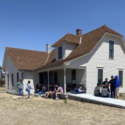 High school sophomores visit the Anna Pavelka Farmstead.