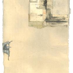 Almost Nothing | Travis Hencey | graphite on collaged paper with poured pewter | $350 12x16.5 framed
