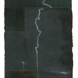 Be Quiet | Travis Hencey | pastel on collaged paper | SOLD 10x30.5 framed