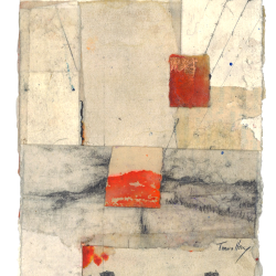 Fires That Fence | Travis Hencey | graphite on collaged paper | SOLD 8.5x13.5 framed