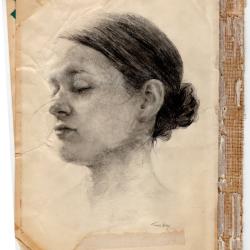 NarMitt Oie, Trett Av Moie | Travis Hencey | graphite on collaged paper | NFS 