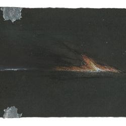 Plain of Imminence | pastel on prepared paper with poured pewter | Travis Hencey | $240 11.5x8 framed