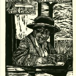 Willa Cather Writing | Gilead Tadmor | woodcut print