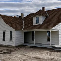 The Pavelka Farmstead during restoration.