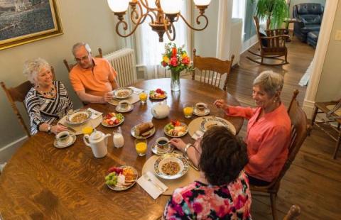 Guests enjoying a meal