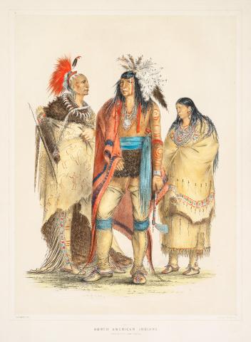 George Catlin, North American Indians, 1844, hand-colored lithograph