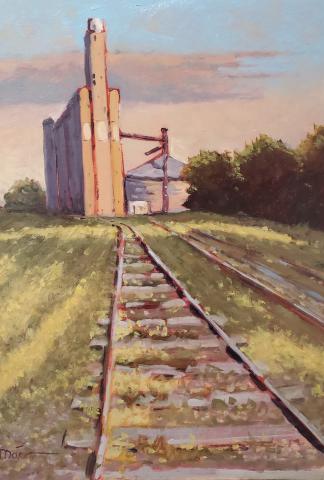 Morning Elevator at Fremont, oil painting by Jim Davis
