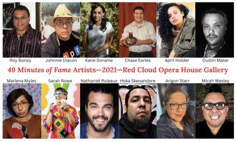 Twelve artists in the 49 Minutes of Fame exhibit