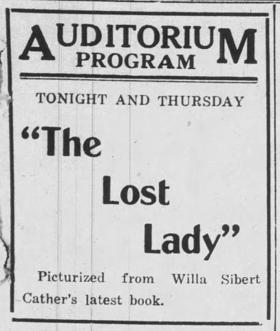 Lost Lady Advertising