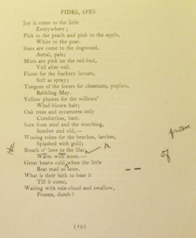 Fides, Spes from Cather's April Twilights
