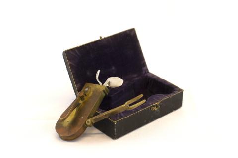 Medical lancet in velvet box