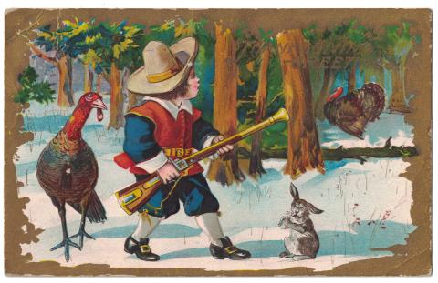 Cather's Thanksgiving postcard to her niece, 1909